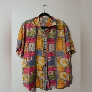 70s Vintage Silk Sun Blouse